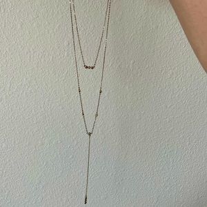 Long gold layered Banana Republic necklace